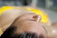 Close up on a Woman Sunbathin...