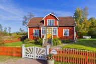 Katthult, red wooden farm hou...