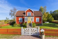 Katthult, red wooden farm hou...