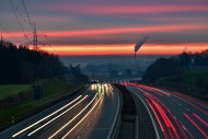 View from a bridge onto the A...