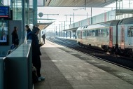 Commuters waiting at platform...