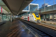 Passenger train at empty plat...