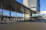 Nearly empty bus stop of the ...
