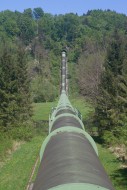 Green-painted penstock windin...