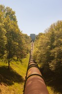 Green-painted penstock windin...