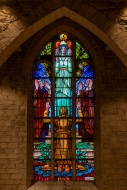 Stained glass window showing ...