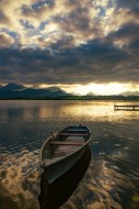 Rowing boat on Lake Hopfen in...