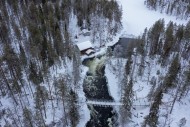 Aerial view over Myllykoski w...